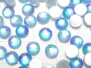 [Video] White Shell x Crystal AAA Round Faceted Cabochon 6x6mm [Light Blue] 3pcs