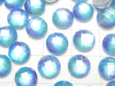 [Video] White Shell x Crystal AAA Round Faceted Cabochon 8x8mm [Light Blue] 3pcs