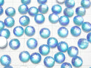 [Video] White Shell x Crystal AAA Round Faceted Cabochon 8x8mm [Light Blue] 3pcs