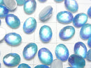 [Video] White Shell x Crystal AAA Oval Faceted Cabochon 8x6mm [Light Blue] 2pcs