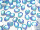 [Video] White Shell x Crystal AAA Oval Faceted Cabochon 8x6mm [Light Blue] 2pcs