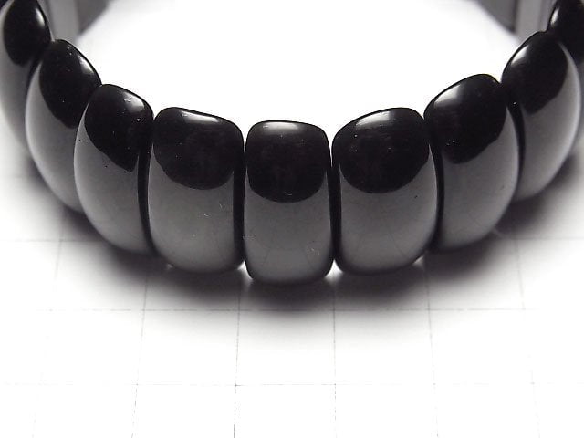 [Video] Mexico Black Obsidian AAA 2 Hole Oval 24x10x7mm Bracelet