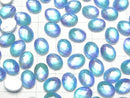 [Video] White Shell x Crystal AAA Oval Faceted Cabochon 10x8mm [Light Blue] 2pcs