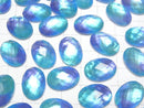 [Video] White Shell x Crystal AAA Oval Faceted Cabochon 18x13mm [Light Blue] 2pcs