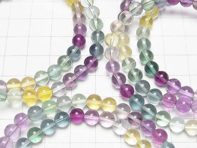 [Video] Multicolor Fluorite AAA Round 6mm Color Gradation Bracelet