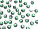 [Video] White Shell x Crystal AAA Round Faceted Cabochon 6x6mm [Green Purple] 3pcs