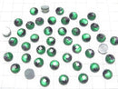 [Video] White Shell x Crystal AAA Round Faceted Cabochon 8x8mm [Green Purple] 3pcs