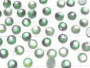 [Video] White Shell x Crystal AAA Round Faceted Cabochon 6x6mm [Light Green Purple] 3pcs
