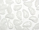 White Jade Angel Wing 10x6mm 3pcs