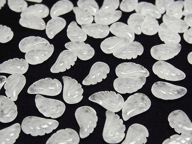 White Jade Angel Wing 10x6mm 3pcs