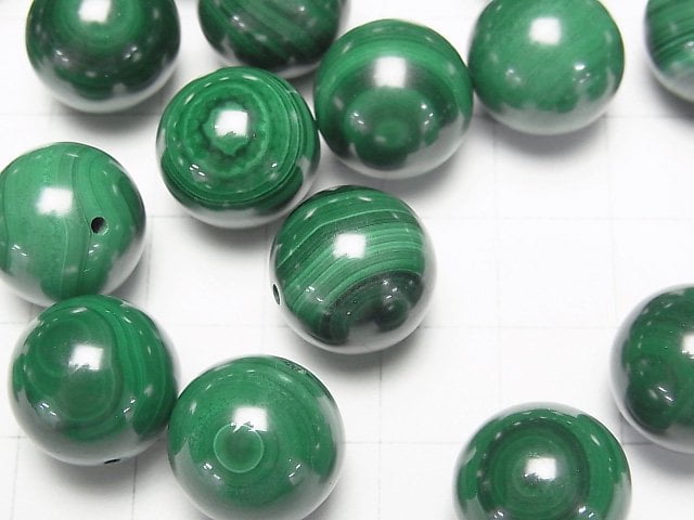 [Video] Malachite AAA Half Drilled Hole Round 12mm 3pcs