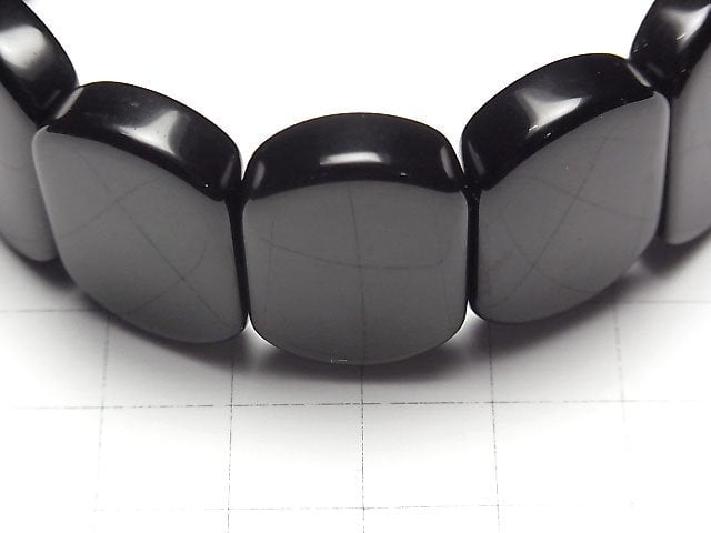 [Video] Mexico Black Obsidian AAA 2 Hole Oval 25x17x7mm Bracelet