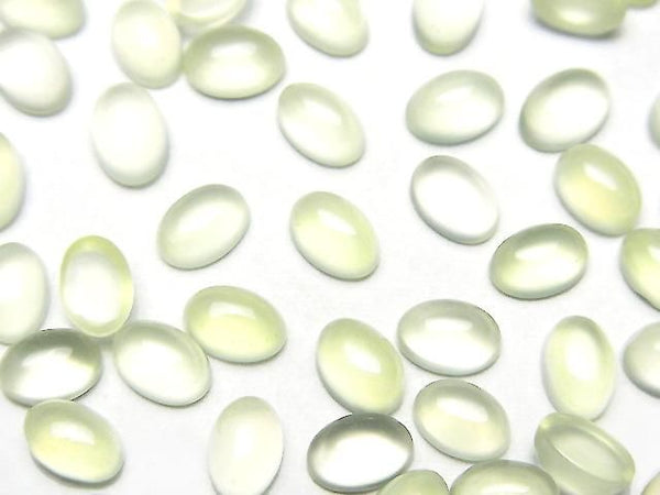 [Video] Lime Green Chalcedony AAA Oval Cabochon 6x4mm 5pcs
