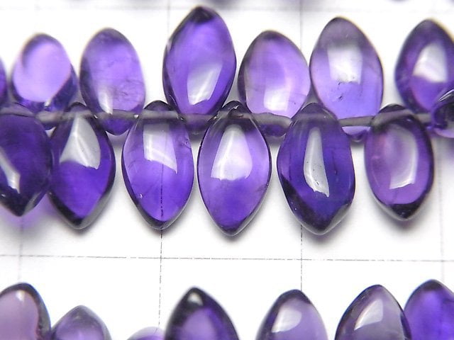 [Video]High Quality Amethyst AAA- Marquise (Smooth) half or 1strand beads (aprx.7inch/18cm)