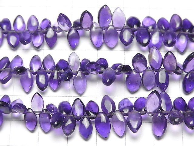 [Video]High Quality Amethyst AAA- Marquise (Smooth) half or 1strand beads (aprx.7inch/18cm)