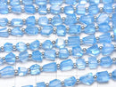 [Video]High Quality Sky Blue color Topaz AAA- Faceted Nugget 1strand beads (aprx.7inch/18cm)