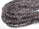 [Video] Lampwork Beads Round 8mm Rose Pattern [Black] half or 1strand beads (aprx.11inch/28cm)