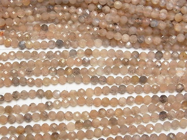 [Video] High Quality! Multi color Moonstone AAA Faceted Round 3mm 1strand beads (aprx.15inch/37cm)