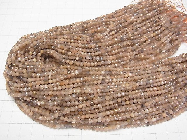 [Video] High Quality! Multi color Moonstone AAA Faceted Round 3mm 1strand beads (aprx.15inch/37cm)