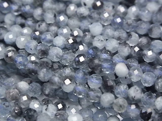 [Video] High Quality! Deep Blue Aquamarine AA+ Faceted Round 3mm 1strand beads (aprx.15inch/37cm)