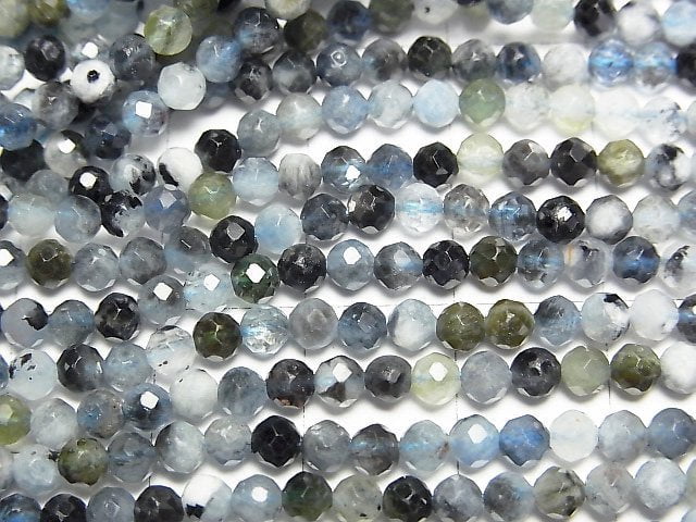[Video] High Quality! Deep Blue Aquamarine AA+ Faceted Round 3mm 1strand beads (aprx.15inch/37cm)