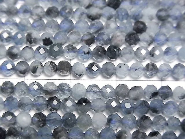 [Video] High Quality! Deep Blue Aquamarine AA+ Faceted Round 3mm 1strand beads (aprx.15inch/37cm)
