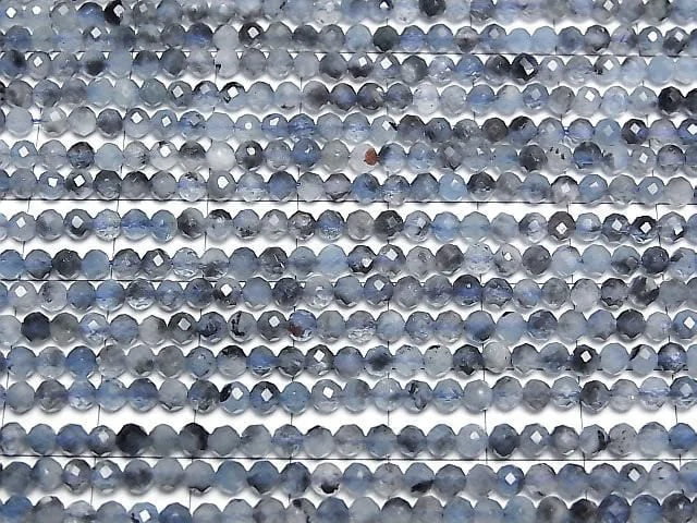 [Video] High Quality! Deep Blue Aquamarine AA+ Faceted Round 3mm 1strand beads (aprx.15inch/37cm)