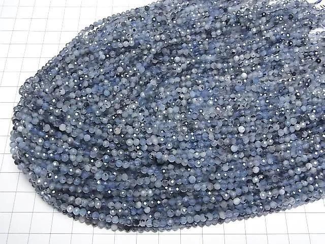 Deep Blue Aquamarine AA++ Faceted Round 3mm 1strand beads (approx. 15 inches/36 cm) High Quality!