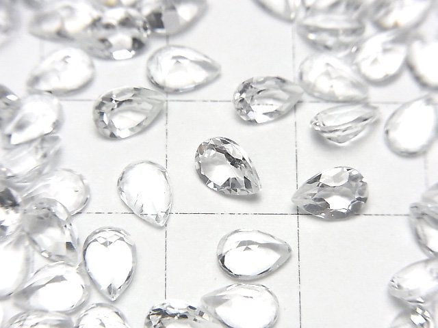 [Video]High Quality White Topaz AAA Loose stone Pear shape Faceted 6x4mm 10pcs