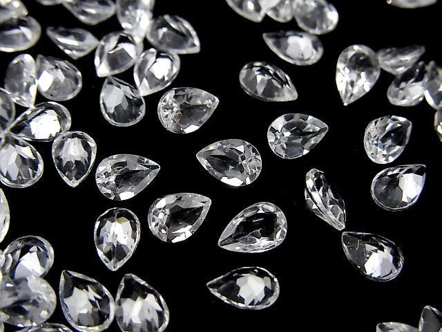 [Video]High Quality White Topaz AAA Loose stone Pear shape Faceted 6x4mm 10pcs