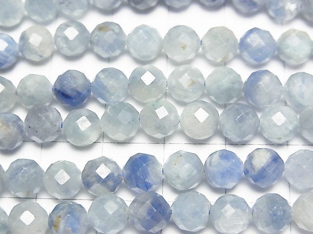 [Video] High Quality! Kyanite AA 64Faceted Round 6mm half or 1strand beads (aprx.15inch/37cm)