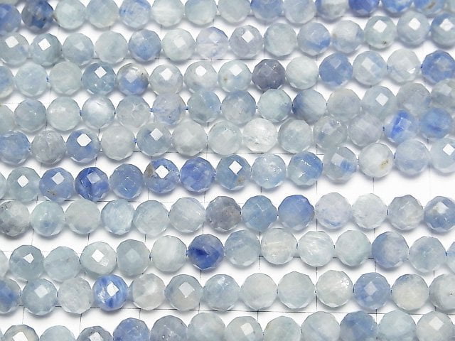 [Video] High Quality! Kyanite AA 64Faceted Round 6mm half or 1strand beads (aprx.15inch/37cm)