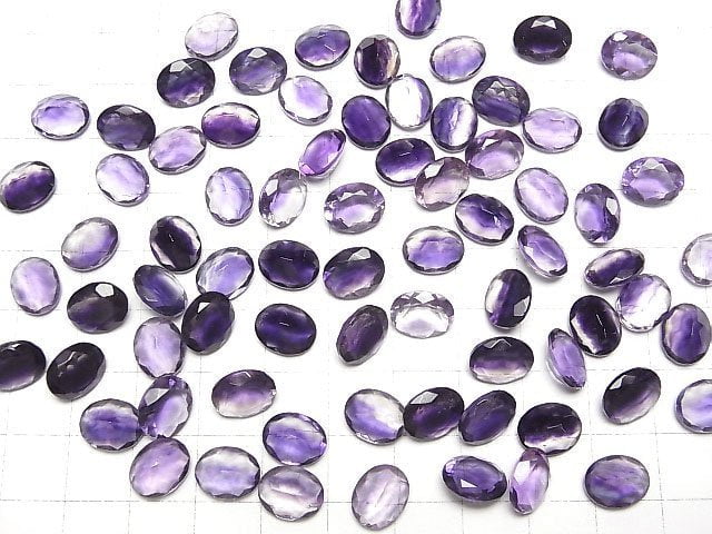 [Video]High Quality Purple Fluorite AAA Loose stone Oval Faceted 10x8mm 2pcs