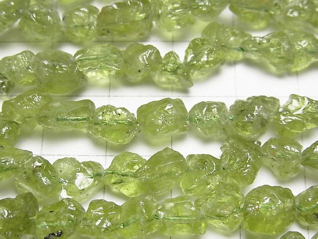 [Video]Peridot AA++ Roughlock Nugget 1strand beads (aprx.15inch/37cm)