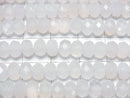 High Quality! White Chalcedony Faceted Button Rondelle 6x6x4mm half or 1strand beads (aprx.15inch/36cm)