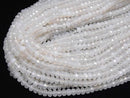 High Quality! White Chalcedony Faceted Button Rondelle 6x6x4mm half or 1strand beads (aprx.15inch/36cm)
