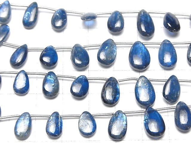 [Video] Indigo Blue Kyanite AA++ Pear shape (Smooth) half or 1strand beads (aprx.7inch/18cm)