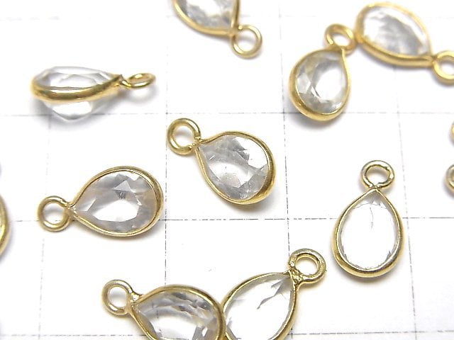 [Video]High Quality Crystal AAA Bezel Setting Pear shape Faceted 8x6mm 18KGP 3pcs