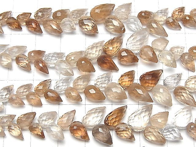 [Video]High Quality Brown Topaz AAA- Flower Bud Faceted Briolette 1strand beads (aprx.6inch/15cm)