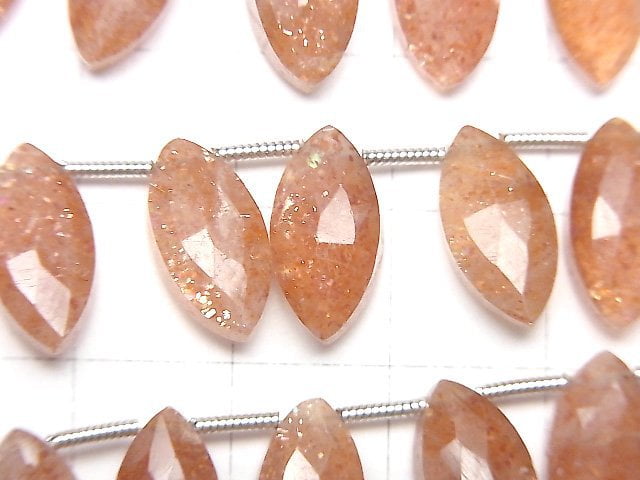 [Video] High Quality Sunstone AA++ Marquise Faceted Briolette 1strand (8pcs )