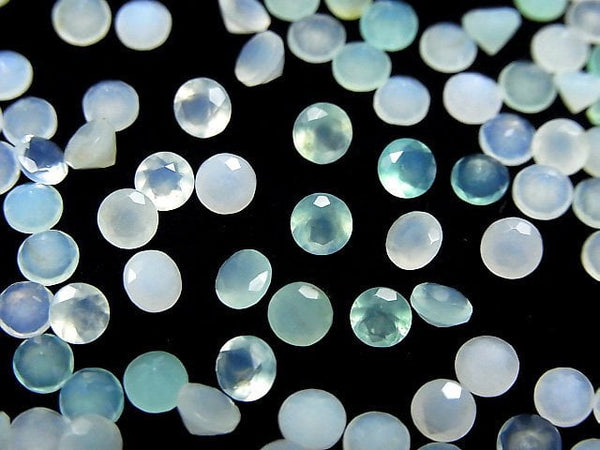 [Video]High Quality Peruvian Blue Opal AA++ Loose stone Round Faceted 4x4mm 5pcs