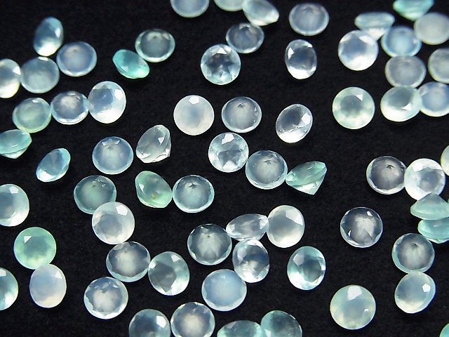 [Video]High Quality Peruvian Blue Opal AAA- Loose stone Round Faceted 4x4mm 5pcs