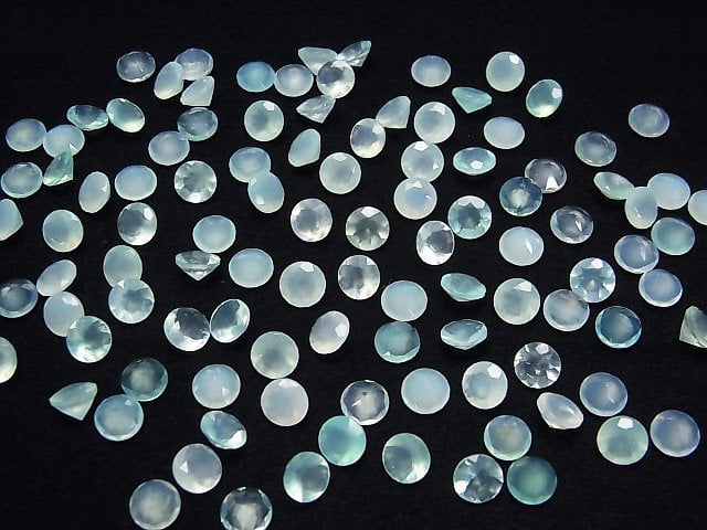 [Video]High Quality Peruvian Blue Opal AAA- Loose stone Round Faceted 6x6mm 2pcs