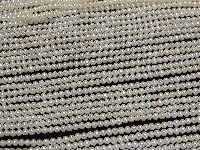 [Video]Fresh Water Pearl AAA Potato 2.5mm White half or 1strand beads (aprx.15inch/38cm)