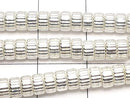 Silver925  Line Carved Rondelle  4.2x4.2x2.3mm 5pcs