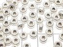 Silver925 Line Carved Soroban (Rondelle) 5.3x5.3x2.8mm 3pcs