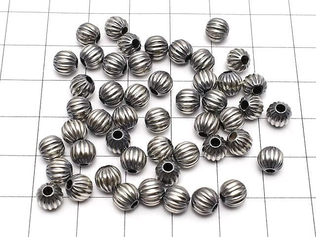 Silver925 Navajo Pearl Line Carved Round 6mm 1pc