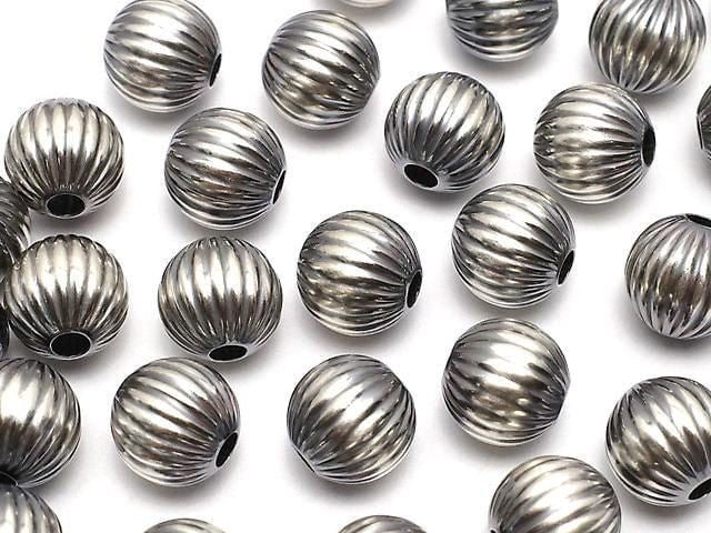 Silver925 Navajo Pearl Line Carved Round 8mm 1pc