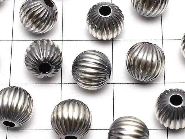 Silver925 Navajo Pearl Line Carved Round 8mm 1pc