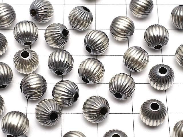 Silver925 Navajo Pearl Line Carved Round 8mm 1pc